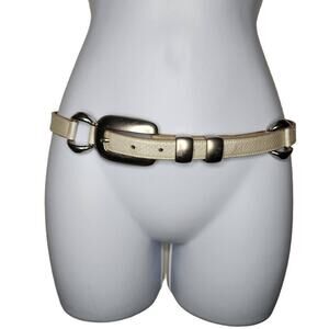 Vintage Women Accessories, Leatherock Inc Leather Grey & Silver Waist Belt, M